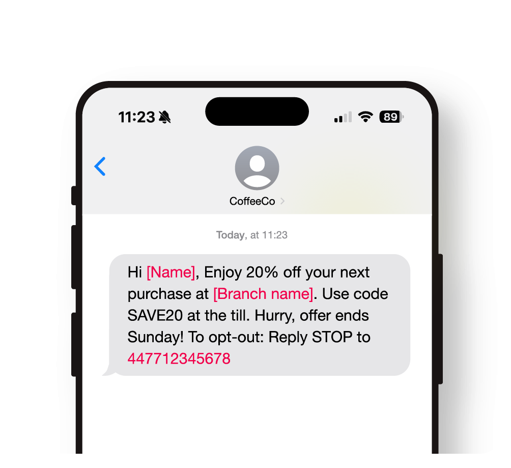 Faretext SMS Marketing loyalty template image